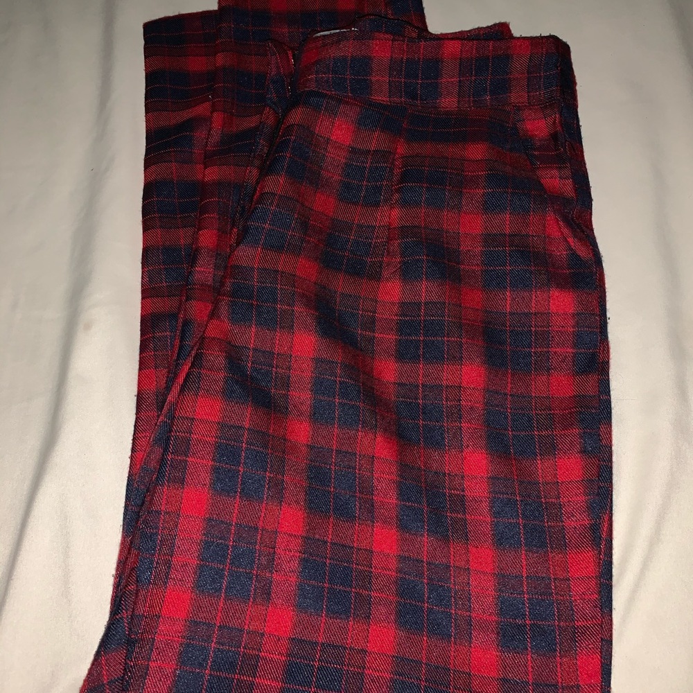 red and blue dress pants